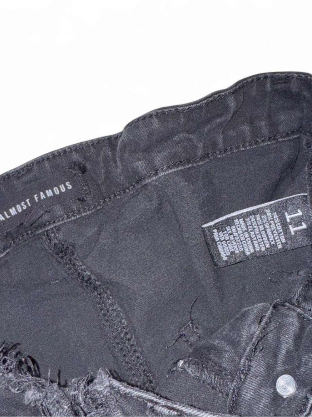 Y2K Vintage Black Distressed Wide Flare Jeans Size 11 (M/L) - Picture 7 of 7